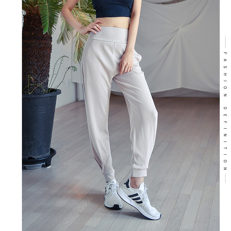 

Sports Pants Women Casual Running Sweatpants Loose Workout Yoga Pants Female Fitness Dance Trousers Quick Dry Jogger, Beige