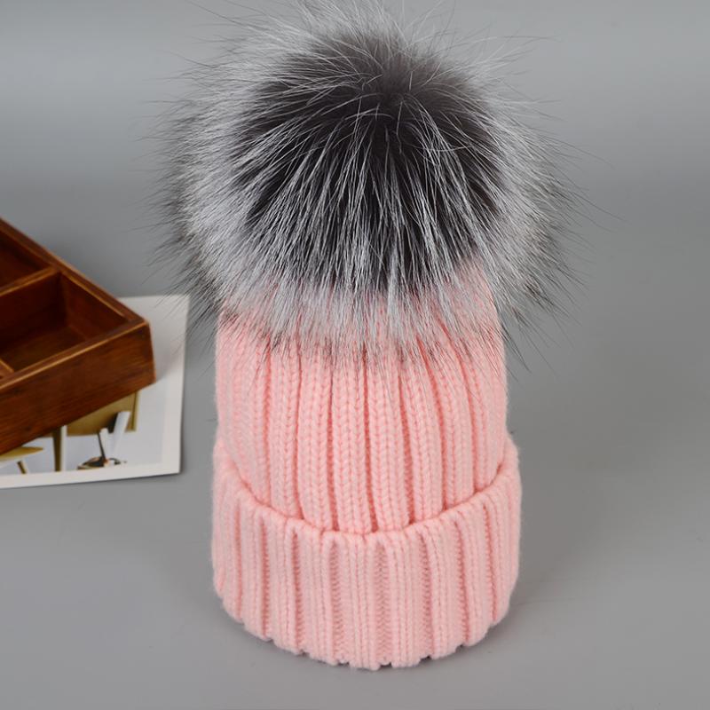 

12 Styles hat cap Real Fur Hats for women Female Beanies Pompom Hat Warm Knitted New Winter Fur Beanies for Women caps, 02