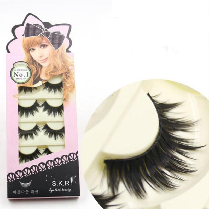 

BGVfive5 Pairs Natural Soft Handmade Makeup Multi Layers Long Thick False Eyelashes Black