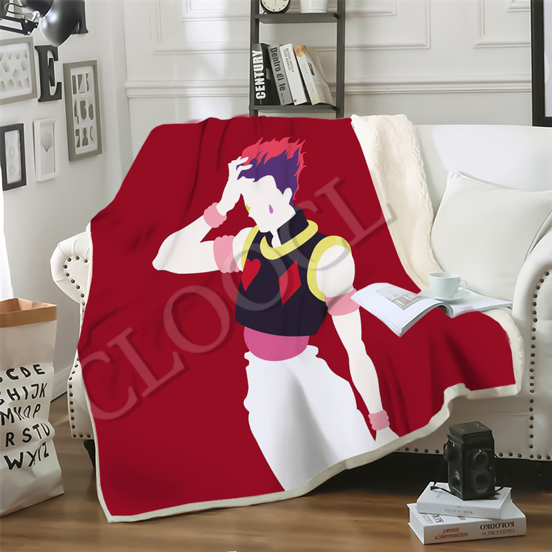 

CLOOCL Newest Japanese Anime Hunter X Hunter Fashion Blanket 3D Print Double Layer Sherpa Blanket on Bed Home Textiles Dreamlike Style