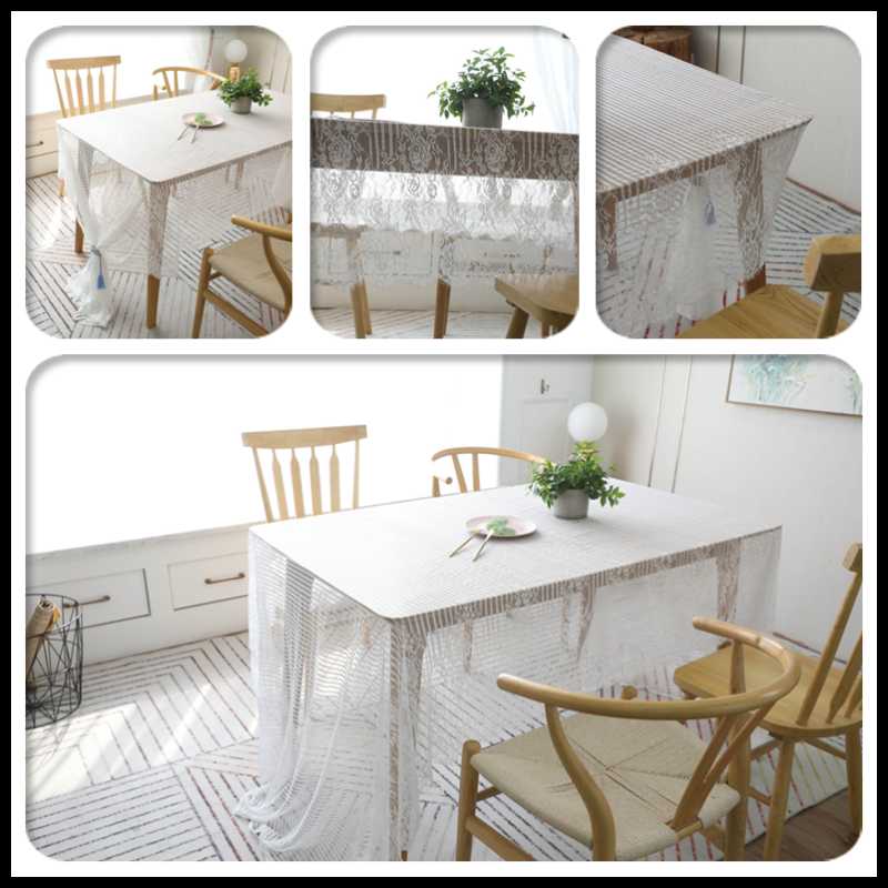 

White Coffee Table Cover Cloth Lace Dining Tablecloth For Wedding Decoration-Home Decor-Living Room Table Runner For Parties