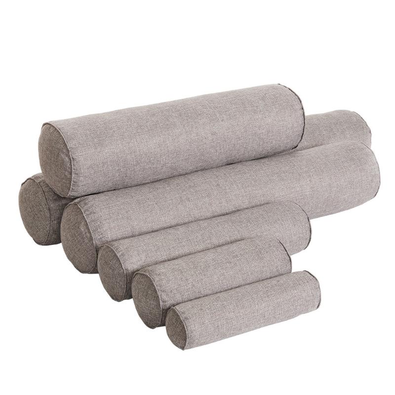 

Solid Long Round Maternity Pillow Cotton linen Neck Headrest Body pillow Bed Chair Car Seat Backrest Sleeping