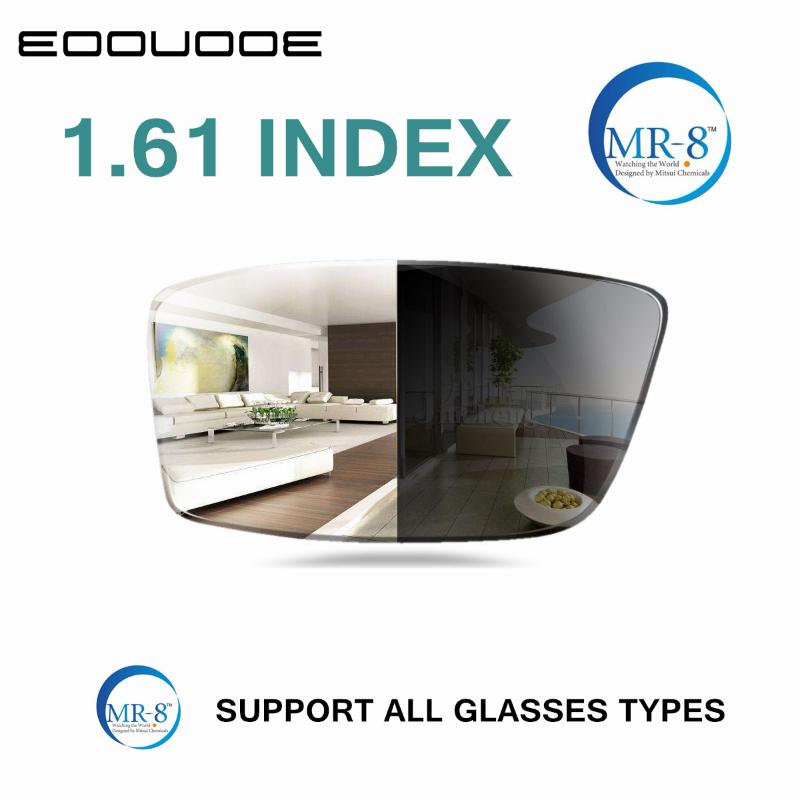 

1.61 Index Photochromic Lens MR-8 Aspheric Prescription Glasses Lens Optical Myopia Presbyopia Glasses 2 Pcs