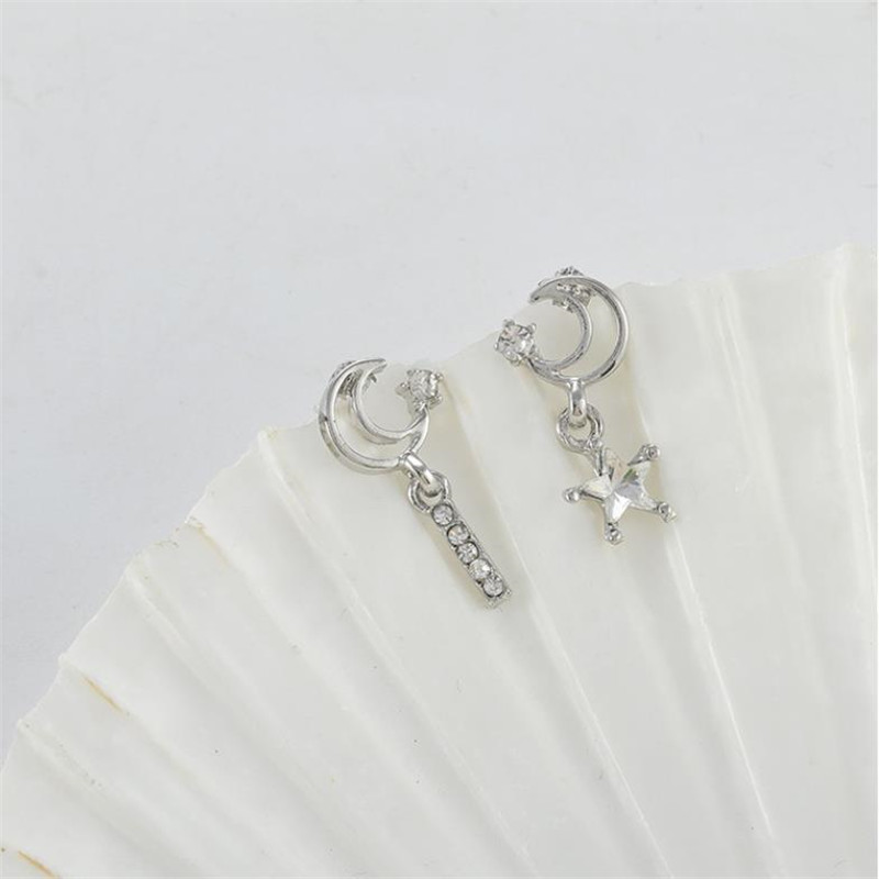 

Crystal Charms Drop Earrings For Women Man Girls Classic Fashion Cute Star And Moon Earrings High Quality Korean Jewelry 2020