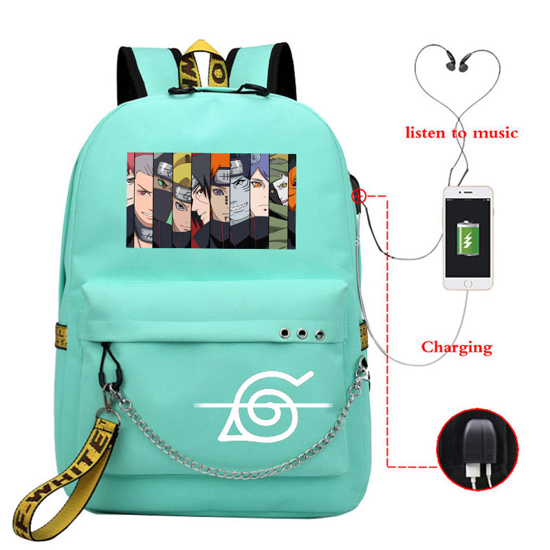 2021 Naruto Akatsuki Backpack Girls School Bags Anime Backpacks