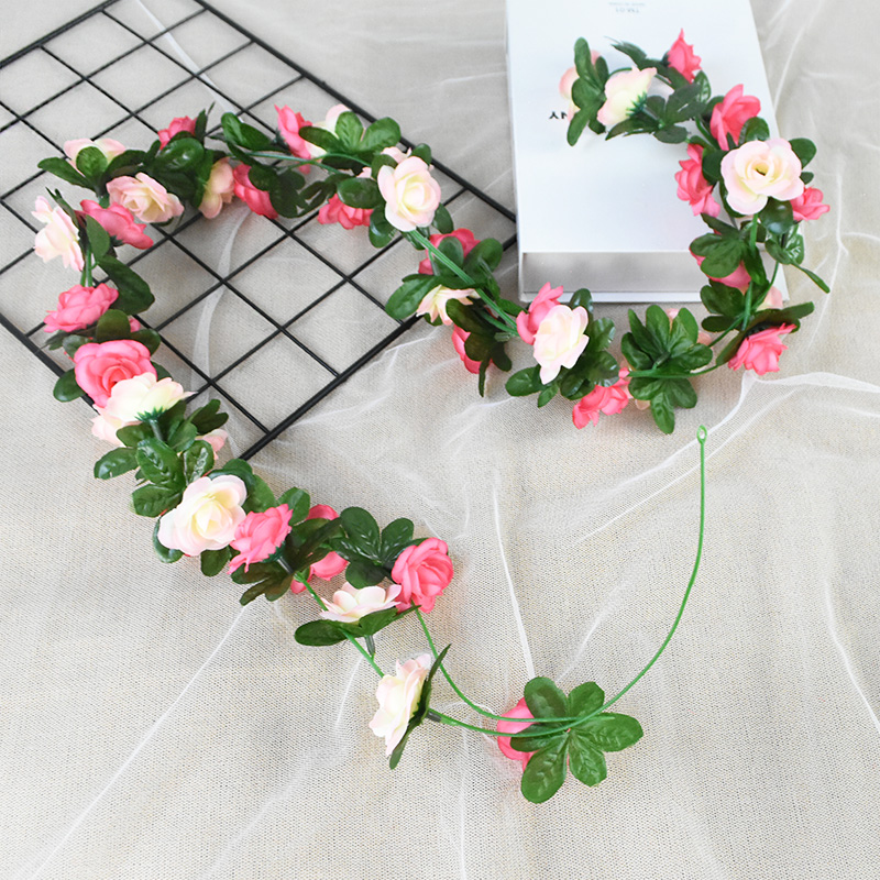 

1pc Silk Artificial Flower Vine Foliage String Vine Fake Plant Leaves Wedding Decoration Home Garden Garland Hanging Wall, 27-zy628-g02