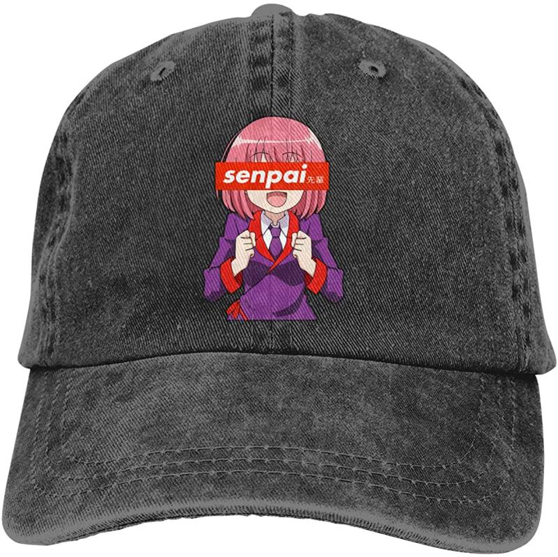 

Japanese Anime Senpai Unisex Soft Casquette Cap Vintage Adjustable Baseball Caps, Gray