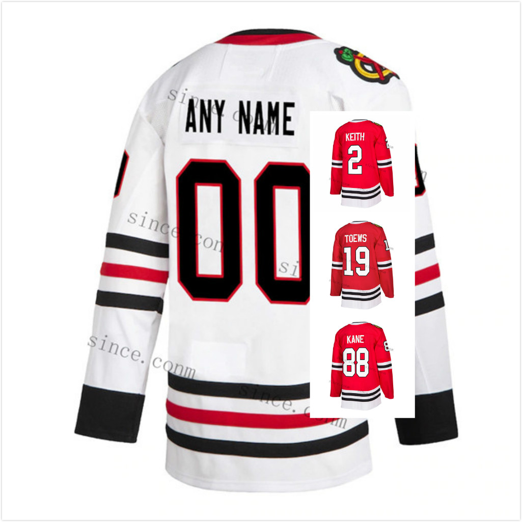 

Custom S-4XL Jonathan Toews 88 Patrick Kane 2 Duncan Keith Clark Griswold Brandon Saad Corey Crawford Kirby Dach Jerseys Men Women Youth, Mens white