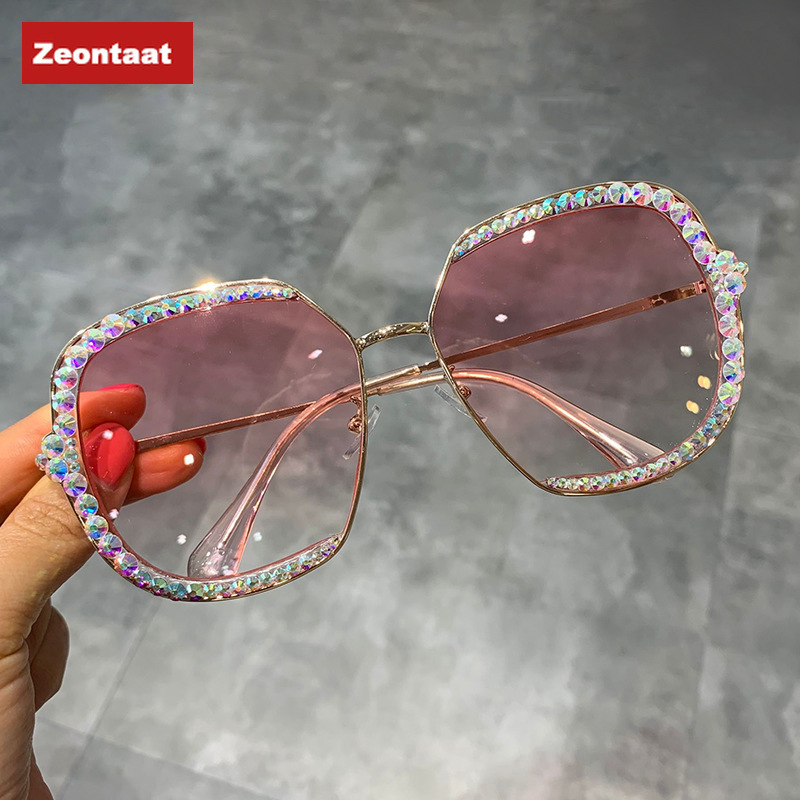 

2020 sunglasses women Luxury Rhinestone square Sun glasses clear lens Oversized men sunglasses Vintage Shades