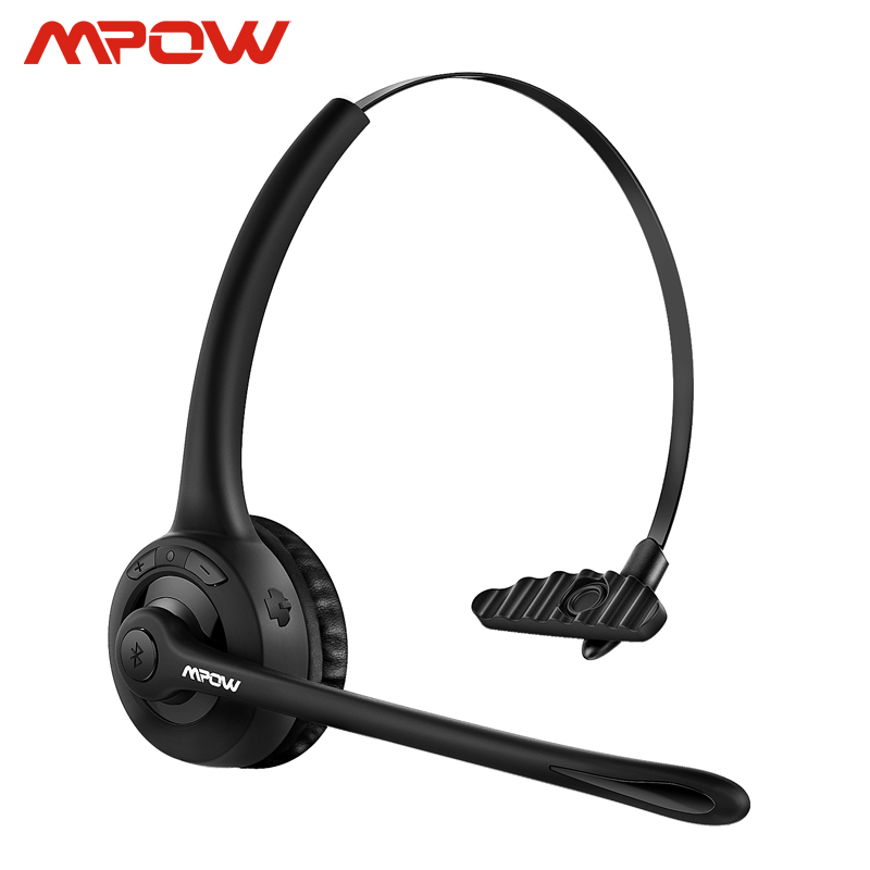

Mpow Pro Headphone Updated MBH15 Over Head Wireless Bluetooth Headset With Mic For Trucker Driver Call Center Office Cell Phone