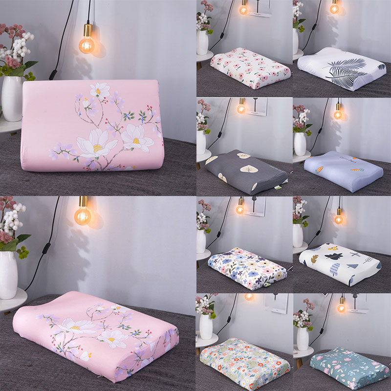 

Flower Print Soft Pillow Cases Slowly Rebound Memory Foam Space Pillow Cases Neck Memory Case Latex Pillowcase 40*60cm, Black