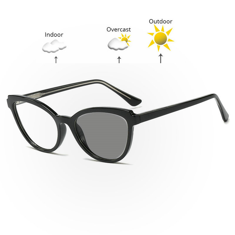 

Round Sun Photochromic Finished Men Women Myopia Eyeglasses Frame with Black Lens Sun Glasses Optical Myopia Eyewear FML