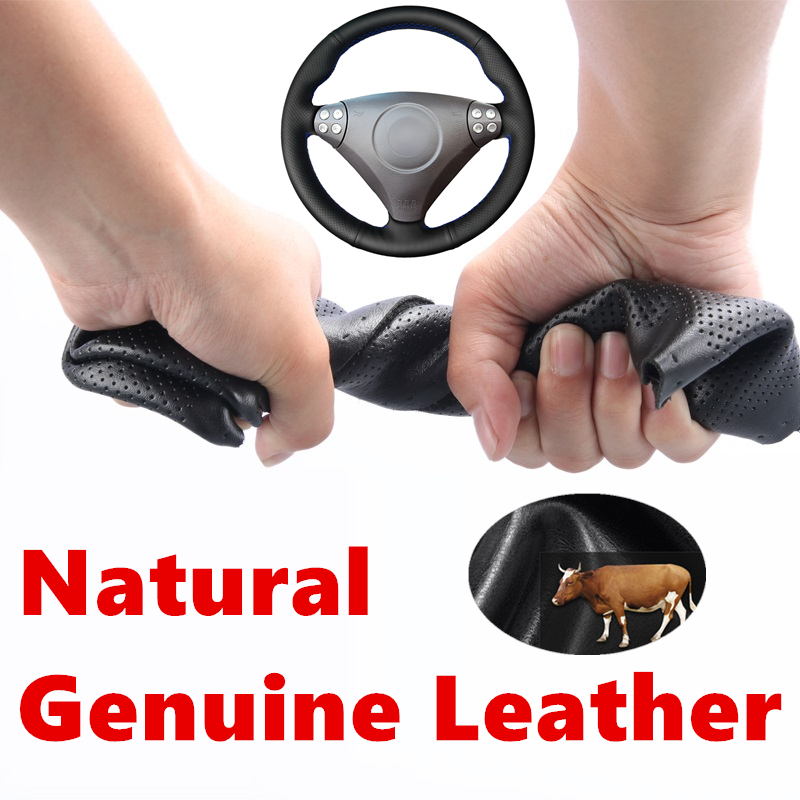 

Genuine Calfskin Leather Car Steering Wheel Cover for SLK-Class W170 W171 SLK 2004-2008 C230 Kompressor Sport