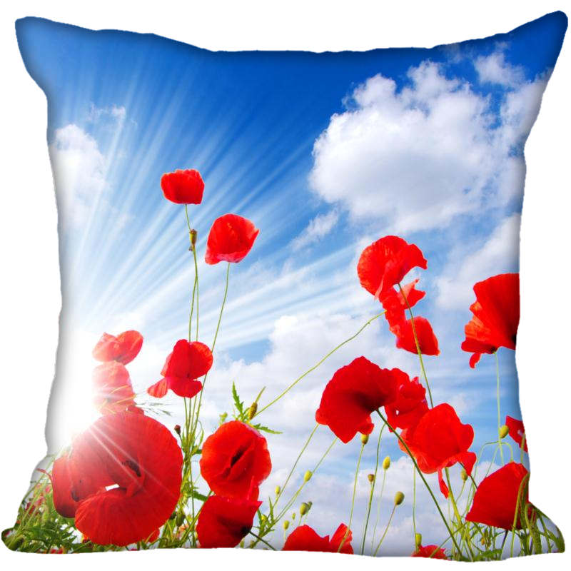 

45X45cm,40X40cm(one sides) Pillow Case Modern Home Decorative Poppy Flower Pillowcase For Living Room Pillow Cover, Pillowcase 10