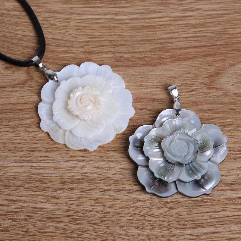 

1PCS Natural Mother of Pearl 3 Layer Flower White Shell Pendant For Bracelet Necklace Jewelry Making DIY Earring Finding