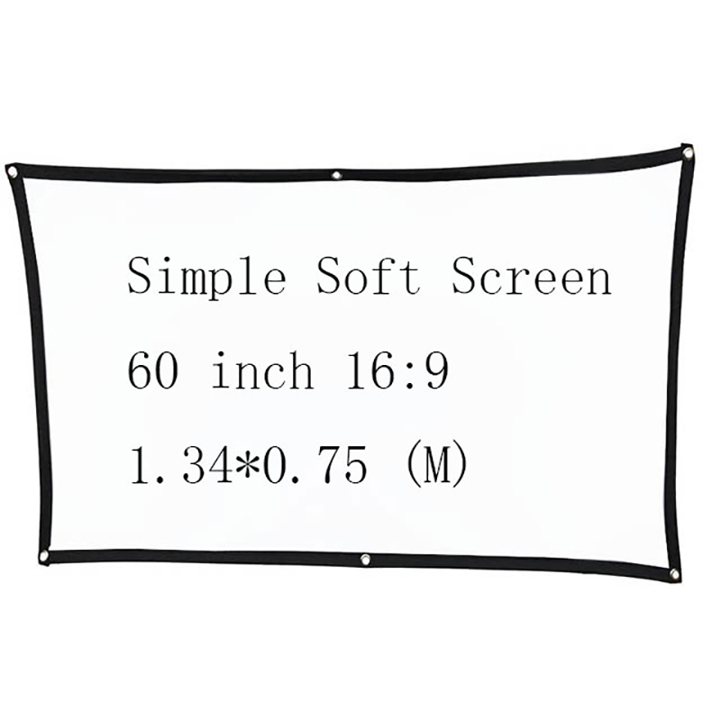 

Thinyou Simple Soft Projector Screen 60 inch 16:9 Portable HD Home Cinema Theater Foldable Screen Canvas for Projector