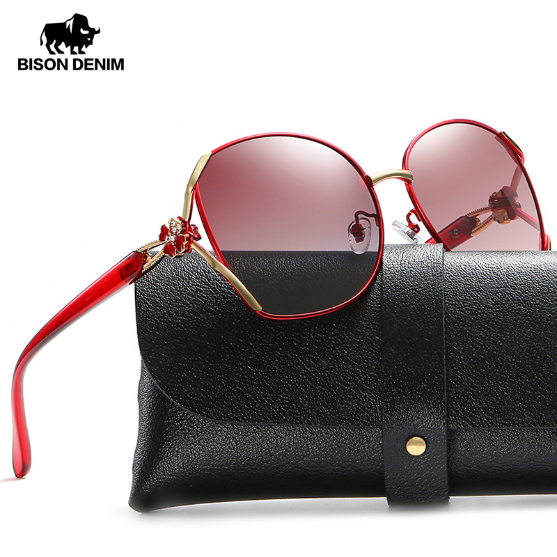 

BISON DENIM Fashion Classic Sunglasses for Women Polarized UV400 TAC Lens Metal Frame Driving Women Sun Glasses Eeywear Y9601