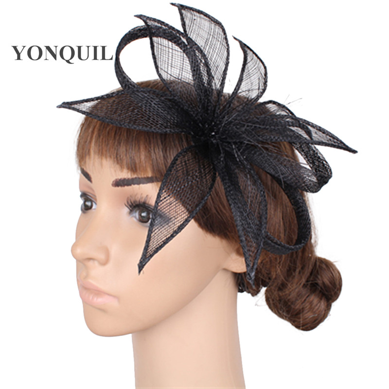 

fancy feather paty ladies headdress fancy feather headwear hair clip fascinatot hat hair accessories for wedding dinner hat, White