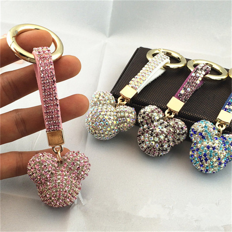 

Korean Luxury Whole Rhinestone Tassel Bear Ball Car Key Chain Pendant Bag Pendant Accessory Jewelry For Woman-JHCYKC004C5