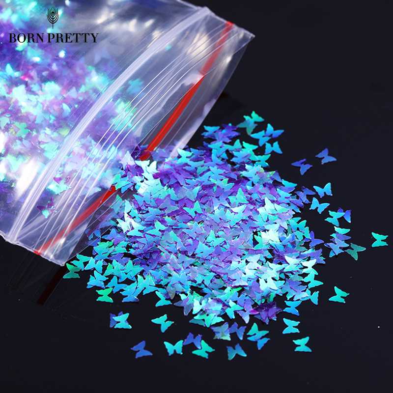 

1 Bag Sparkly Butterfly Nail Sequins Paillette Mixed Colors Nail Holographics Glitter 3D Flakes Slices Nails Accessories