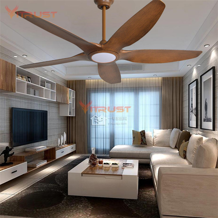 

Luxury industry ceiling fan Large 5 Blade Modern Ceiling Fan Brushed Nickel Noiseless AC 220V 64 inch