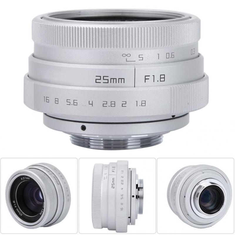 

lente para celular 25mm F1.8 Mini CCTV C Mount Wide Angle Lens for Sony Nikon Canon DSLR lentille for low light environments