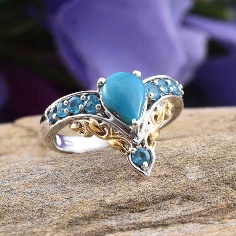 

Retro Vintage Fashion Jewelry Heart Resin Turquoises Women Ring For Couple Friends Party Birthday Gifts Wholesale O3M403