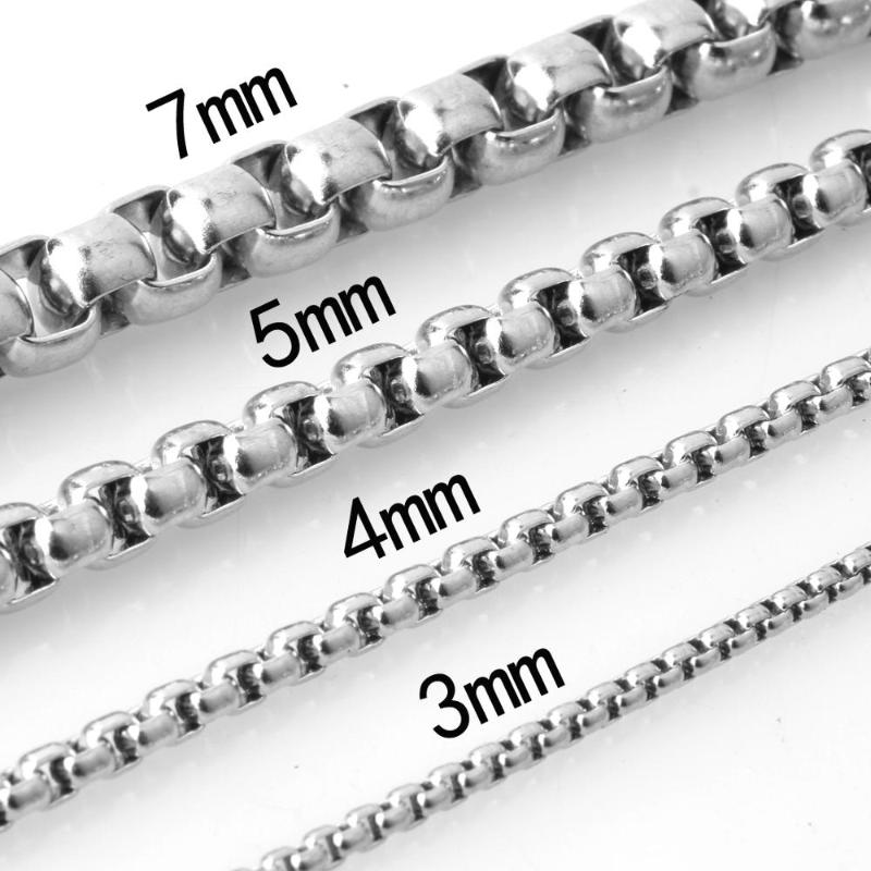 

Never Fade Silver Chain For Men Hip Hop Jewelry Stainless Steel Curb Chain Necklace 3/4/5/7mm Silver Color Men Jewelry
