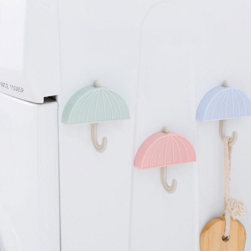 

3PCS Magnetic Hooks Umbrella Shape Removable Traceless Key Holder Wall Hook for Office Home