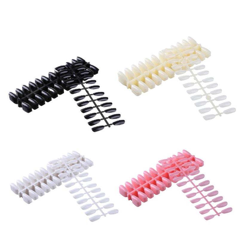 

240pcs False Nail Tips Set UV Gel Nail Polish Color Card DIY Nails Practice Display Shelf False Salon Tools, White