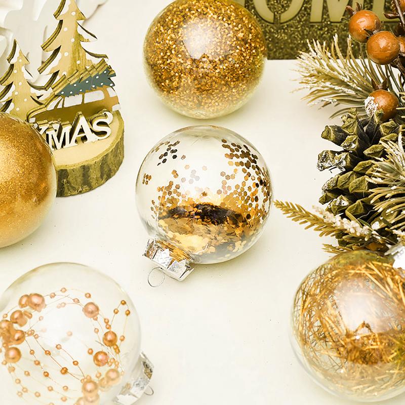 

30pcs 6cm Christmas Ball Transparent Design Christmas Tree Hanging Ornament Balls Wedding Holiday Decoration