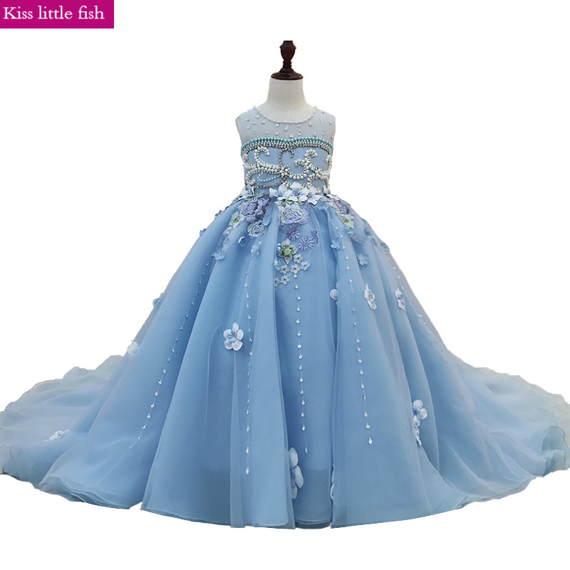 

Free shipping Luxurious pageant dresses for girls Girls party dress long, As photo