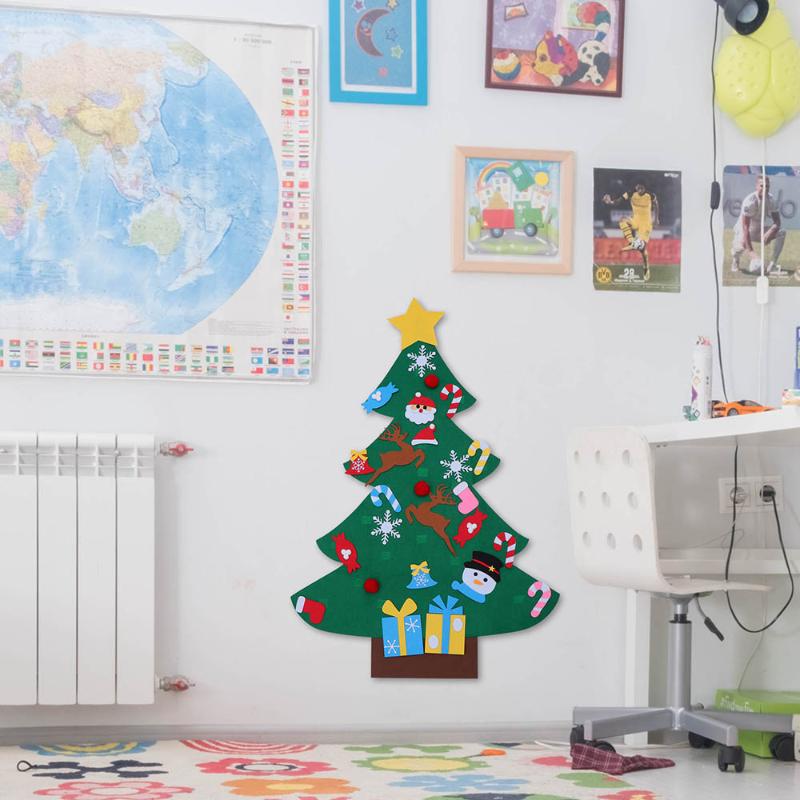 

Creative DIY Felt Christmas Tree New Year Gifts Kids Toys Artificial Tree Wall Hanging Ornaments Christmas Decoration for Home