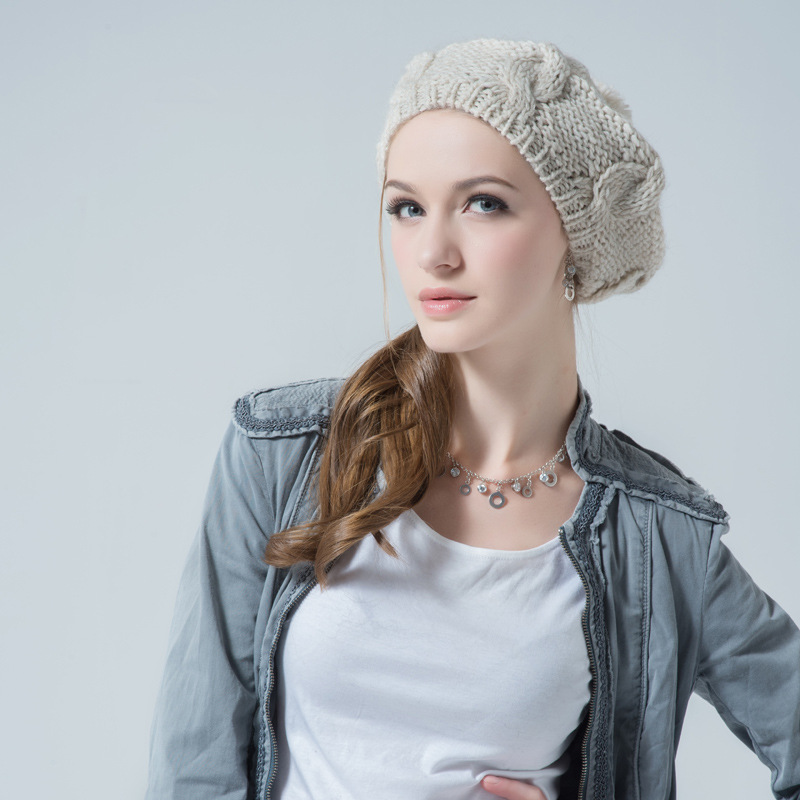 

Lady New Winter Hat Beanies Female Cotton Knitted Hat Students Mink Caps Beanies Hats Women Winter Warm Wear Girl 'S Cap B-7326, Brown