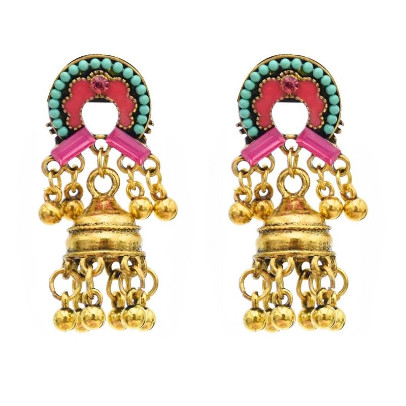 

Egypt Golden Tassel Bells Tassel Earrings for Women Female Big Bells Statement Earring Afghan Festival Party Jewelry