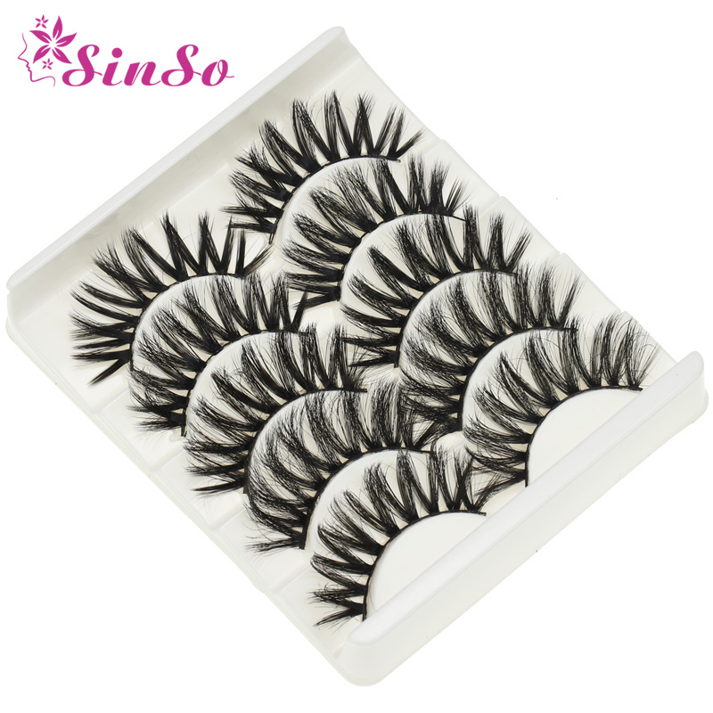 

5 Pairs Luxurious Mink Hair False Eyelashes 1 box mink eyelashes natural long 3d lashes hand made false lashes makeup tool