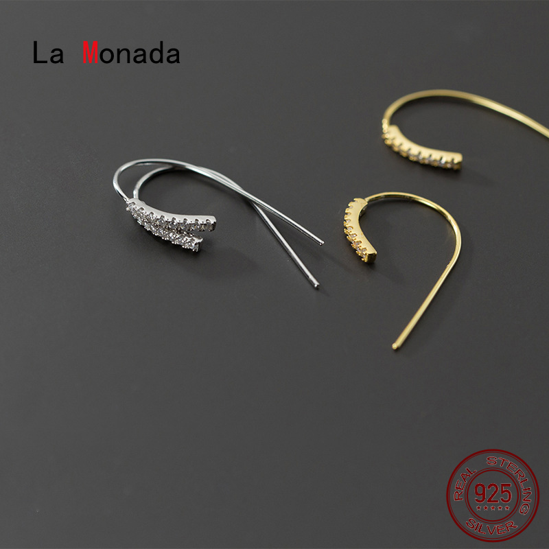 

La Monada Shine Row Hoop Earrings For Women Silver 925 Fine Women Earrings Jewelry Minimalist Hoop 925 Silver