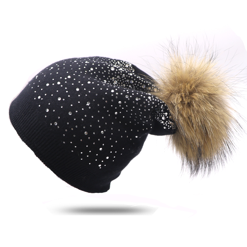 

Women's Winter Hat Knitted Beanies Bonnet Femme Caps Fashion Skullies Thick Warm Hats for Women Cap Gorras Mujer Bone Feminino, White