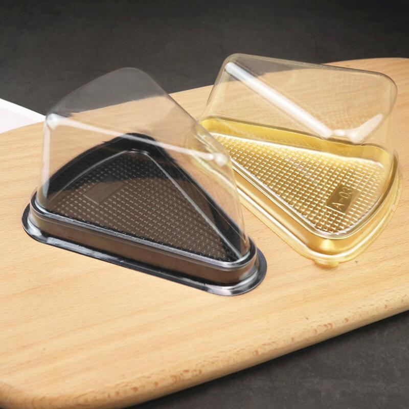

New Arrival Plastic Clear Disposable Cake Box Single Individual 8 Inch Triangle Cake Boxes Food Dessert Packaging HHE1399