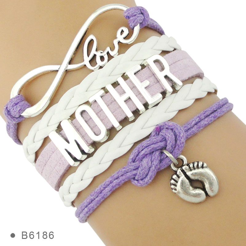 

Charm Bracelets Infinity Love Family Mom Mother Baby Shower Father Papa Dad Children For Women
