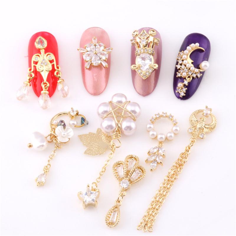 

1pc Luxury Nail Art Rhinestones Gold Zircon Nail Decoration DIY 3D Crystal Stones Beads Jewelry Sequins Glitter Charm Gem