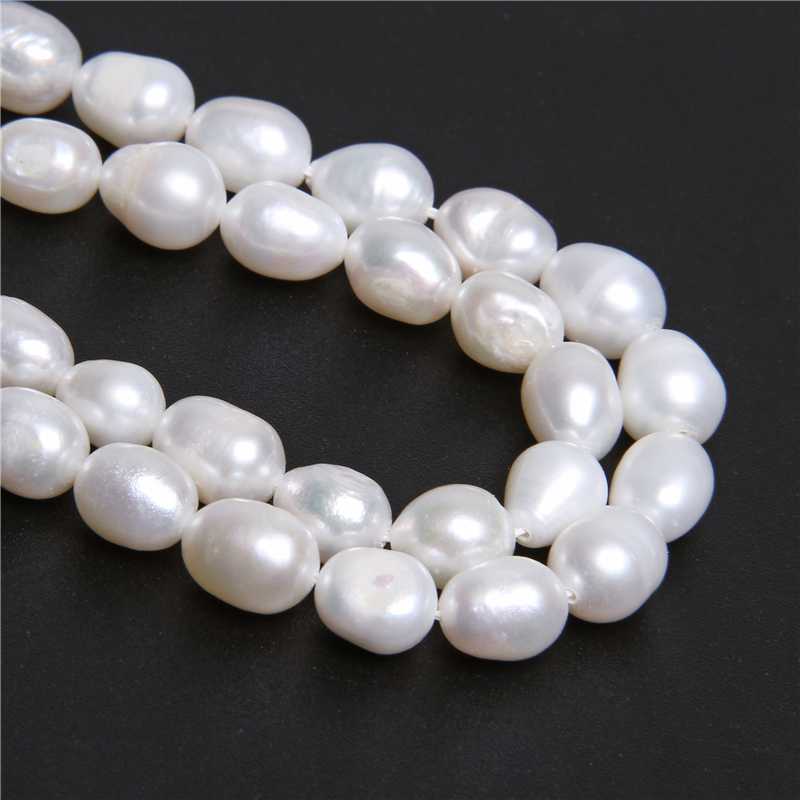 

White oval pearls strand cheap pearl bead wholesale real freshwater drop pearl beads natural large hole pearls 7-8mm jewelry diy