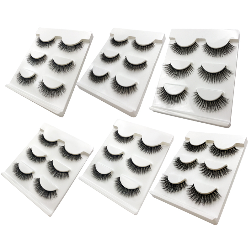 

3 pairs natural false eyelashes fake lashes long makeups 3d mink lashes eye extension mink eyelashes faux cils for beauty