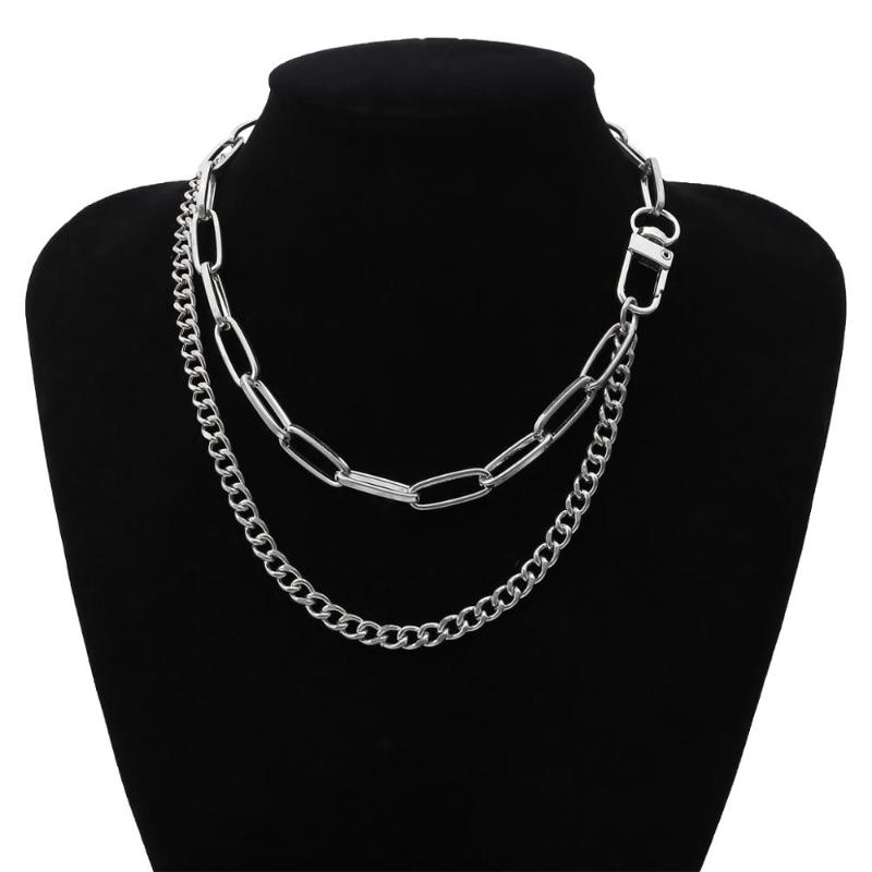 

Lacteo Exaggerated Cross Chain Choker Necklace Punk Multi Layered Miami Cuban Chain Charm Necklace Jewelry for Women and Men