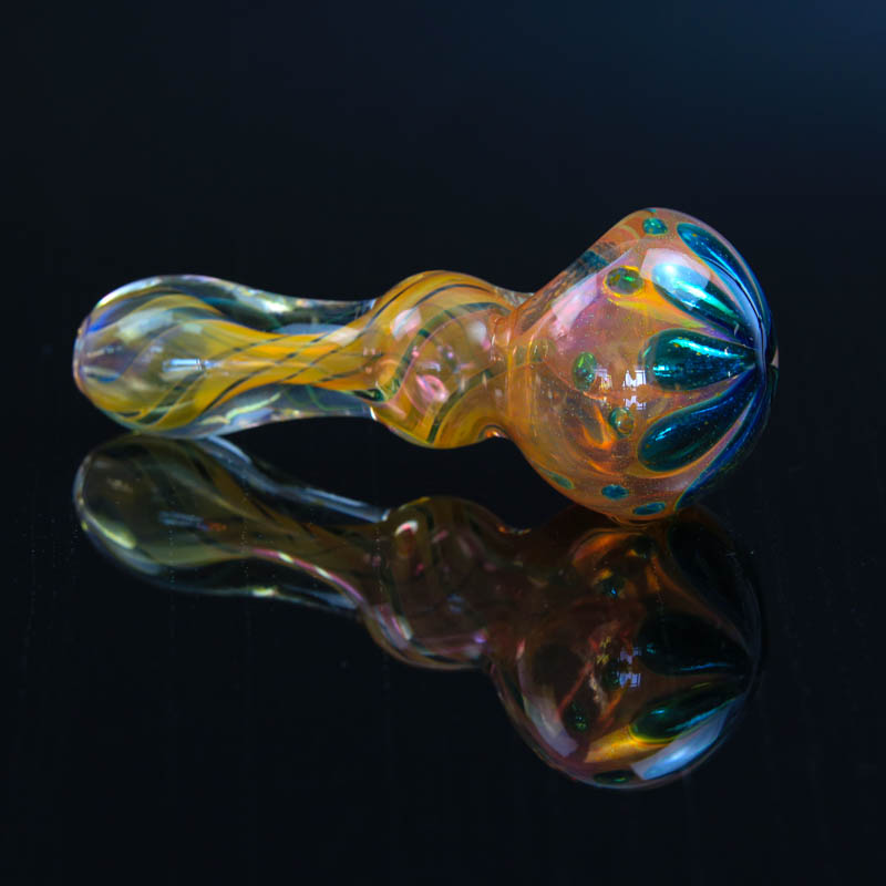 

water smoke flower Bright Stripe Glass Nice smoking Pipes 9.5cm hand pipe leaves shape