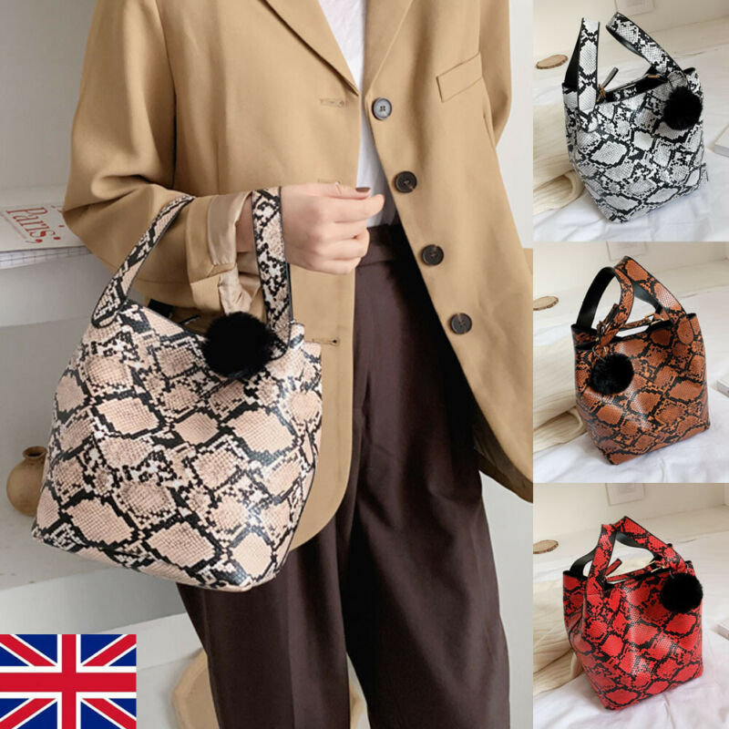 

Women Lady Large Alligator Bucket Leather Bags Handbag Shoulder Messenger Bag, Khaki