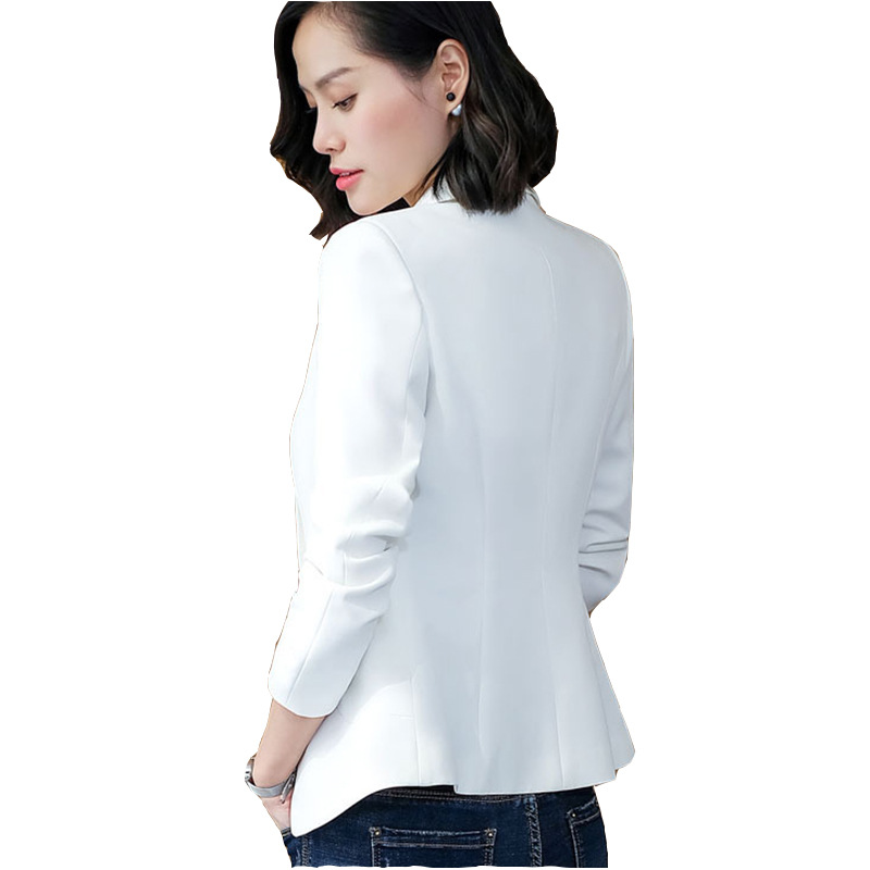 

Womens Blazers Autumn and Winter Korean Version Slim Commuter Professional Woman Jacket Solid Color Long Sleeve Suit, White