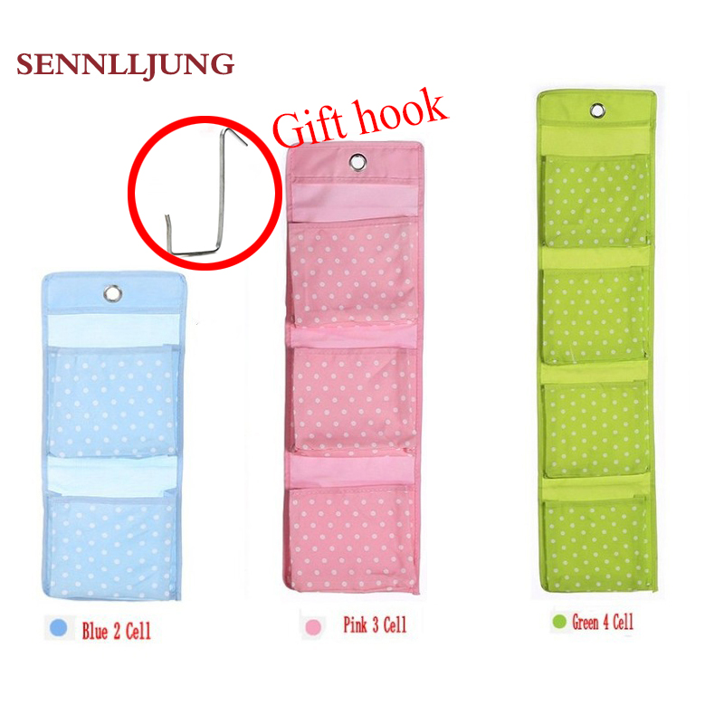 

Oxford cloth dot pattern door hanging organizer home organization and storage hanging closet organizer bag, Green