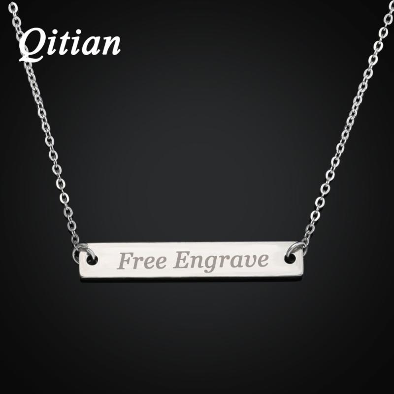 

Bar Necklace Engraved in Stainless Steel Personalized Name Necklace Nameplate - Custom Made with Any Name