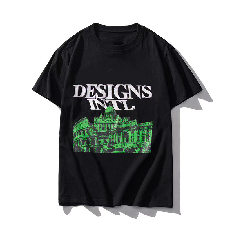 

20SS Fashion Men Stylist Tee Shirts Classical Patterns Casual Pullover Grace Breathable T-shirt Woman 2 Style Available Size: S-2XL, Black